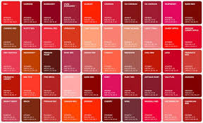 100 Red Shades Color Poster Wall Art