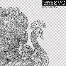Peacock Zentangle Mandala Svg Png Dxf Eps Cricut Silhoutte Etsy Mandala Svg Mandala Silhouette Stencil