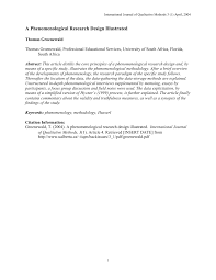 A phenomenological study into how students experience and understand the university presidency by kahler b. Pdf A Phenomenological Research Design Illustrated