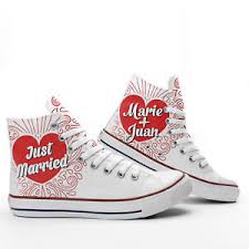 Details About Just Married Custom Names Hi Top Designers Wedding Prospect Avenue Shoes