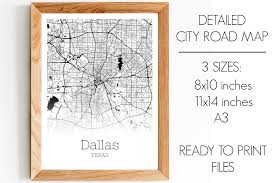 Dallas Texas City Map Graphic By Svgexpress Creative Fabrica In 2020 Texas Map With Cities City Map Texas City