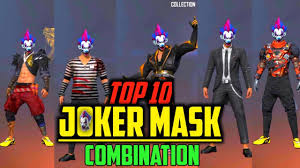#freefire lucky chance to win top criminal bundle 100% real video #hindi. Free Fire Top 10 Joker Mask Combination Best Dress Combination With Jokermask Free Fire Mr Khiladi Youtube