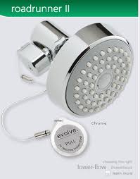 Evolve Roadrunner Ii Low Flow Showerhead With A Wonderful Feel For The Shower Renov With Images Water Saving Shower Head Shower Heads Gpm