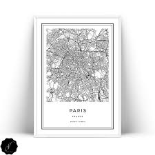 Paris Map Printable Wall Art Paris City Map Wall Art Prints Etsy Paris Wall Art Map Wall Art Printable Wall Art