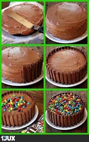 Torten Kalorienbombe Aber Total Schick Rainbow Cake Recipe Kit Kat Cake Kitkat Cake
