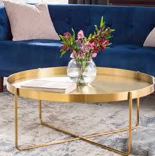 Folds away for easy storage, and is easy to set up when needed. Everly Quinn Germanos Cross Legs Coffee Table With Tray Top Reviews Wayfair