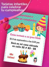 Crear diseño en blanco de invitación para cumpleaños. Invitacion De Cumpleanos Gratis For Android Apk Download