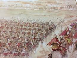 Well here is a macedonian phalanx soldier , with the long sarissa spear, classic shield and sword. The Macedonian Phalanx In The Battle Of Gaugamela Artwork From The Book Great Commanders And Their Batt Battle Of Gaugamela Ancient Macedonia Ancient Warfare