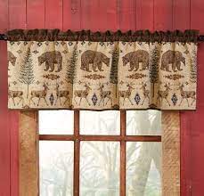 Spruce Mountain Valance Made In Usa Bears Rustic Cabin Curtains Rustic Curtains Chic Cabin