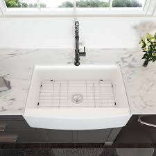 It is time to invest in that perfect statement fireclay sinks are large and dense, preventing any kinds of leakage. Juntoso Farmhouse Sink White 24 Inch Apron Front Kitchen Sink Fireclay Ceramic Porcelain Single Bowl Kitchen Farm Sinks Wayfair