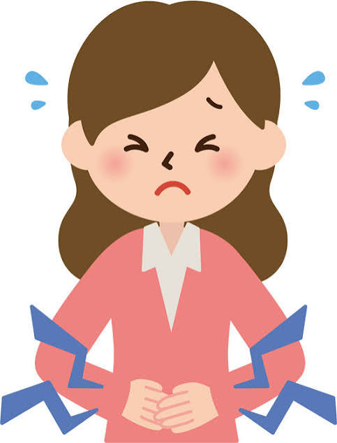 無料イラスト] お腹を押さえる腹痛の女性 | パブリックドメインQ：著作権フリー画像素材集