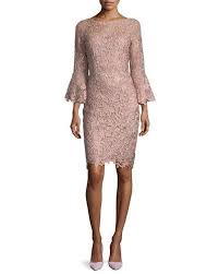 Lace Trumpet Sleeve Sheath Cocktail Dress In Mauve Cocktail Dress Lace Blush Cocktail Dress Cocktail Dress