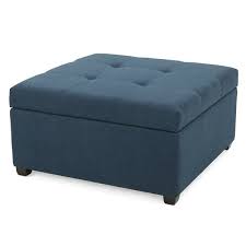 Cube shaped storage ottoman dark brown. Best Selling Home Decor Carlsbad Dark Blue Fabric Square Storage Ottoman 299392 Rona