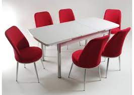 baum 6 kisilik acilir beyaz ahsap masa sandalye takimi ev dekoru sandalye masa