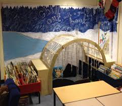 Reception Book Corner Winter Theme Chill Out With A Good Book Book Corner Reception Eyfs Book Corner Classroom Book Corners Reading Nook Classroom
