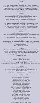 Thriller By Michel Jackson Great Song Lyrics Music Lyrics Music Quotes Lyrics