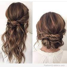 Halfway Up Hairstyle And Bun With Brunette Balayage Fashion Grabbers Wedding Hair Down Simple Wedding Hairstyles Easy Updos For Long Hair