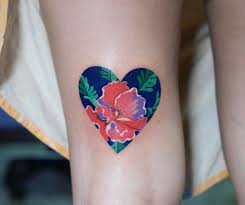110lb cardstock, hb pencil, fine line. Flower In A Heart Tattoo Tattoogrid Net