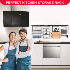 Round & square #201 stainless steel tube and metal sheet for frames and selves as shown in the pictures 2: Black Kitchen Organizer Rack Aluminum Alloy Kitchen Rack Wall Hanging Dish Rack Drain Bowl Shelf Holder Kitchen Storage Tools Racks Holders Aliexpress