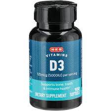 H-E-B Vitamins D3 125 mcg (5,000 IU) Softgels - Shop Vitamins A-Z at H-E-B