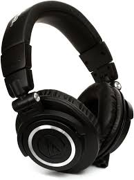 Audio Technica Ath M50x Closed Back Studio Monitoring Headphones With Images Headphones Audio Technica Black Headphones