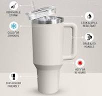 Amazon.com | Crave Cups 40oz Tumbler with Lid and Straw l Reusable Spill  Proof Double Wall Insulated Stainless Steel Water Bottle Travel Mug l ...
