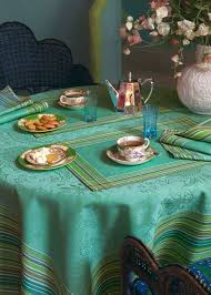 Jacquard Le Jacquard Francais Sale French Tablecloths Turquoise Table Table Cloth