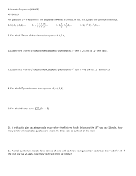 Arithmetic sequences a list of numbers that follows a rule is called a sequence. Arithmetic Sequences Worksheet