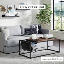 We couldn't make our doxa coffee table look this good if we tried thanks, @my.cozy_corner, for giving us the monday inspiration we needed! Nathan James Felix Mid Century Coffee Table With Black Metal Frame Nutmeg Wood Tray And Leather Magazine Holder Walmart Com Walmart Com