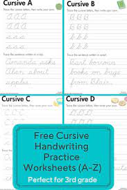 Practice Cursive Letters A Z With Free Cursive Handwriting Worksheets These Are Handy For Gi Learning Cursive Handwriting Practice Worksheets Teaching Cursive