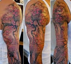 Cherry Blossom And Japanese Sleeve Love Cherry Blossom Tattoo Shoulder Tattoos For Guys Cherry Tattoos
