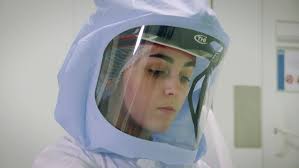 Donning the Kirby Morgan 77 dive helmet for a 165' bell run