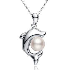 Viki Lynn Dolphin Necklace Pearl Necklace With 6 7mm Fres Dolphin Jewelry Dolphin Necklace Dolphin Jewelry Necklaces