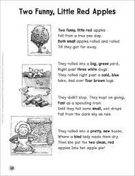 Two Funny Little Red Apples Adjectives Sight Words Poem Printables Sight Word Poems Describing Words Kids Poems
