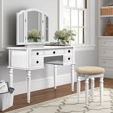 Frequent special offers and discounts up to 70% off for all products! Three Posts Torrance Vanity Set With Stool And Mirror Reviews Wayfair