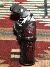 Western Leather Field Holster With Floral Scroll Pattern Fits - Etsy