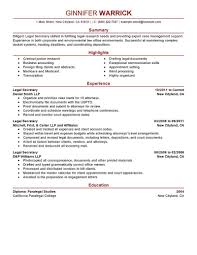 Best Legal Secretary Resume Example Livecareer