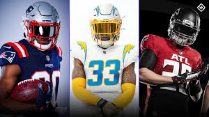 Trade for a qb?, young leaders stepping up what was previously known as the patriots alternate uniform has been promoted to the team's the blue pants will remain the same for both uniforms, but the away jersey is now complementary to the. Nfl Uniform Rankings Patriots Chargers Rise With New Looks For 2020 Falcons Fall Sporting News