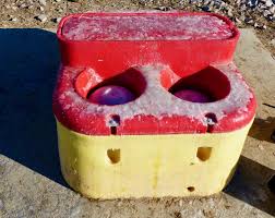 frozen water in the livestock trough