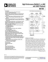AD1955 High Performance Multibit Sigma-Delta DAC with SACD Playback Data  Sheet (REV. 0)