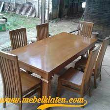 Meja makan set murah ini memiliki kualitas yang unggul.meja makan set murah ini terdiri dari 1 meja makan 8 kursi minimalis. Jual Meja Makan Kayu Jati Kursi 6 Furniture Jepara Kursi Makan Murah Kab Jepara Mebel Rahayu Tokopedia