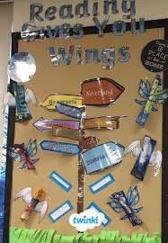 Reading Gives You Wings Classroom Display Wall Reading Corner Classroom Book Corner Classroom Classroom Reading Area