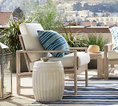 Reeded Ceramic Outdoor Side Table Pottery Barn In 2020 Sunbrella Outdoor Furniture Occasional Chairs Outdoor Seating Areas