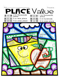 Place Value Worksheets Place Value Activities Color By Code Worksheets Math Graphic Organizers Place Values Guided Math Third Grade