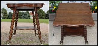 Carved Quartersawn Oak Parlor Table Huge Glass Ball Eagle Claw Feet Antique Old Parlor Table Antique Table Glass Ball