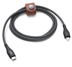 Belkin Boost Charge Usb C Cable With Lightning Connector Strap 4 Ft 1 2 M Black Apple