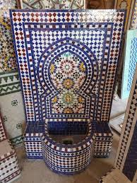Moroccan Multicolor Tile Fountain Garden Indoors Etsy Outdoor Wall Fountains Garden Fountains Wall Fountain
