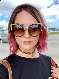 6 inch chop!!! Lots of blonde! And a super textured assymetrical bob!