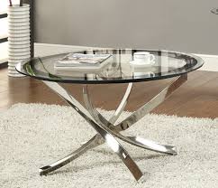 702588 Elegant Black Chrome Coffee Table Savvy Discount Furniture Tempered Glass Table Top Round Glass Coffee Table Home Coffee Tables