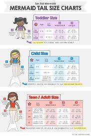 Mermaid Tail Size Charts Kids Teens And Adults Moma B